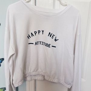 Aerie white long sleeve “Happy New Attitude” 🦋